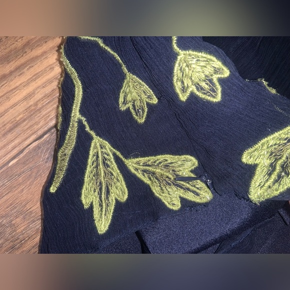 Anthropologie Floreat floral Navy
Blue Embroidered Maxi Dress boho formal fall - Picture 10 of 14